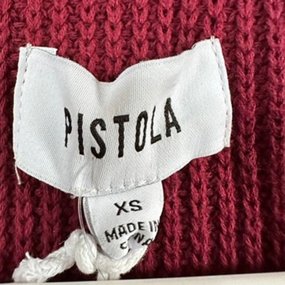 Pistola Camille Strong Shoulder Vneck Pullover Knit Sweater Long Sleeve - Picture 4 of 11